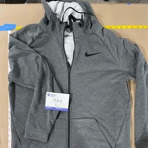 Nike Full Zip Hooded Sweatshirt Gray Large